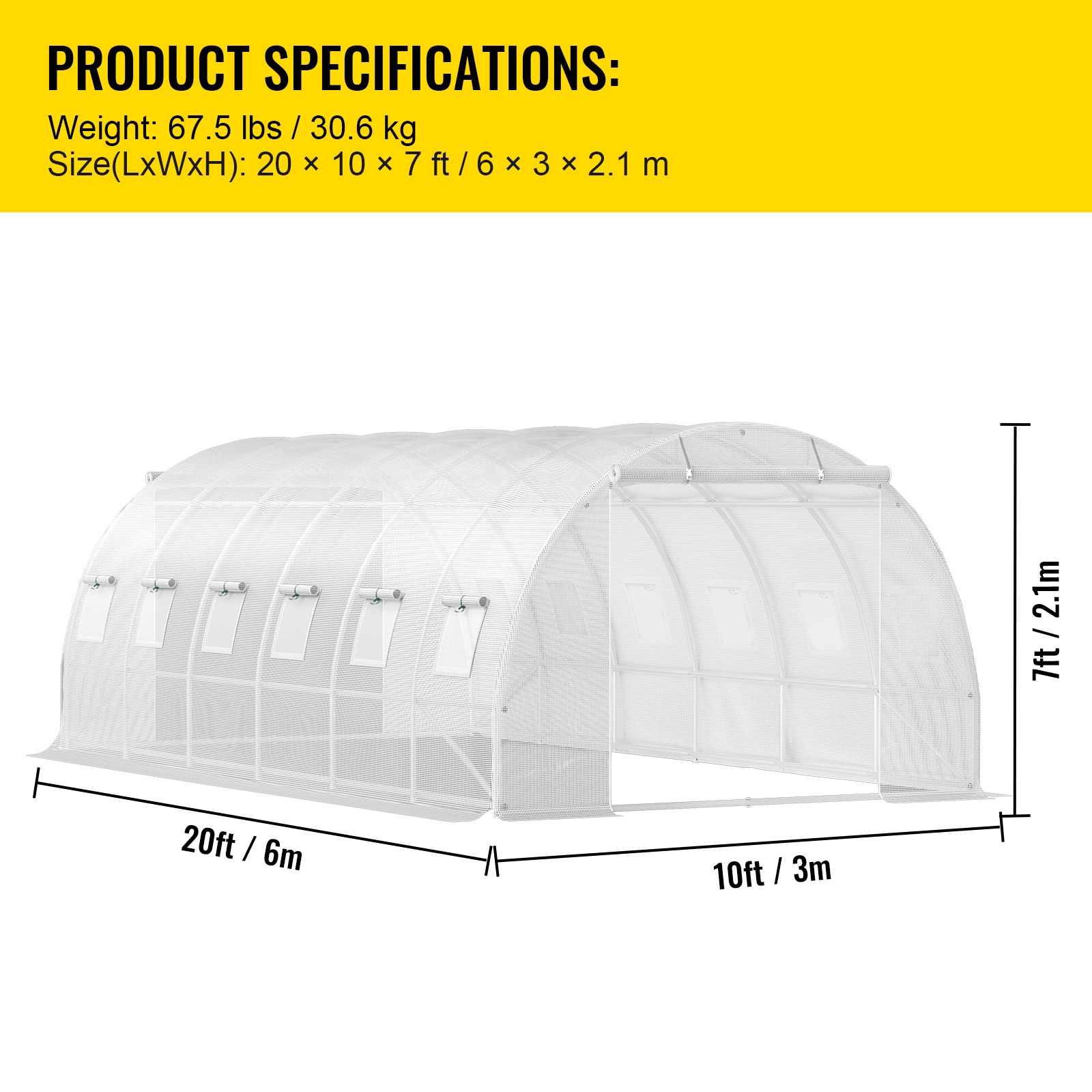 Walk-in Tunnel Greenhouse With Galvanized Steel Frame And Windows_voghion.com